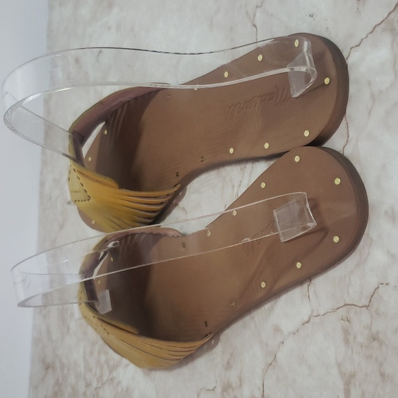 Madewell Huarache Yellow Slide Sandals Size 7.5 - Picture 3 of 5